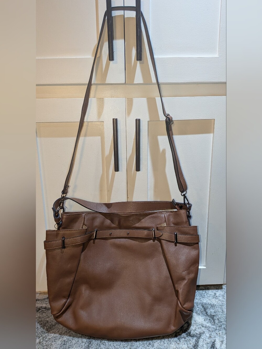 Gianni Conti Brown Shoulder Bag Shirt And Long Straps New